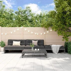 3186629 vidaXL Set mobilier relaxare de grădină, 4 piese, gri, lemn masiv pin
