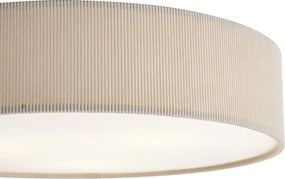 Plafonieră modernă gri-maroniu cu abajur de catifea 46cm 3 lumini - Luz