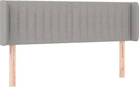 vidaXL Tăblie de pat cu aripioare gri deschis 147x16x78/88 cm textil