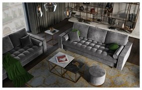 Canapea extensibilă din catifea Milo Casa Santo, gri închis