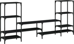 vidaXL Dulap TV, stejar fumuriu, 206,5x28,5x95 cm, lemn prelucrat