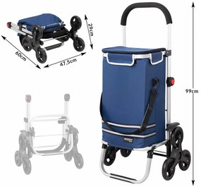 Deuba Coș de cumpărături cu roți - albastru