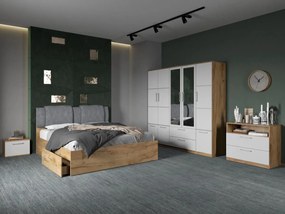 Set mobila dormitor complet Alb/Stejar Adapto C11