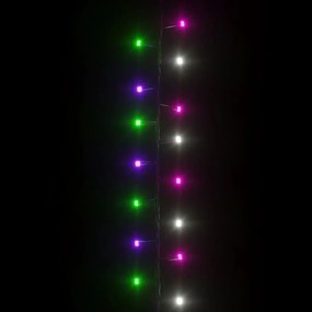 Instalatie compacta cu 1000 LED-uri pastel multicolor 10 m PVC 1, Pastel multicolor si verde inchis, 25 m
