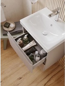 Set dulap baie suspendat cu lavoar inclus 60 cm, casmir, Cersanit Moduo