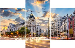 Tablou - Calle Gran Vía, Madrid, Spania (90x60 cm)