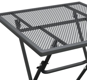 Set mobilier gradina 5 piese antracit plasa metalica expandata Lungime masa 60 cm, 5