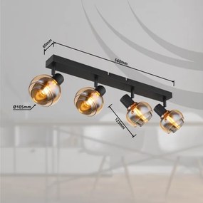 Globo 54309-4B - Corp de iluminat cu spoturi TOKKI 4xE14/40W/230V negru