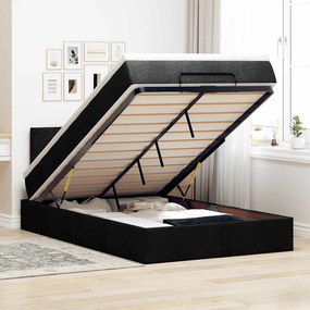 vidaXL Pat otoman cu saltea negru 120x190 cm stofa