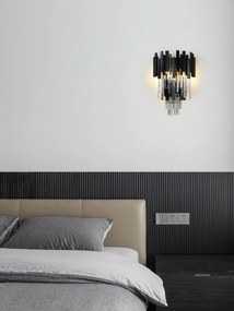 Aplica de perete modernă cu cristale – culoare negru