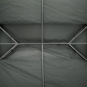 Outsunny Prelata pentru Foisor 4x3 m cu 2 Niveluri, Acoperis pentru Foisor din Poliester Anti UV cu Chingi din Velcro si 10 Orificii de Drenaj, Gri