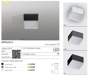 Spot LED aplicat pentru exterior IP54 APULIA S BK