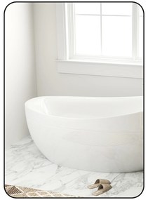 HOMCOM Oglindă de perete oglindă de baie rectangulară cu ramă din aliaj de aluminiu negru pentru dormitor, sufragerie 50 x 70 cm | Aosom Romania
