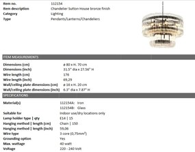 Candelabru design modern LUX Sutton diam.80cm 112154 HZ