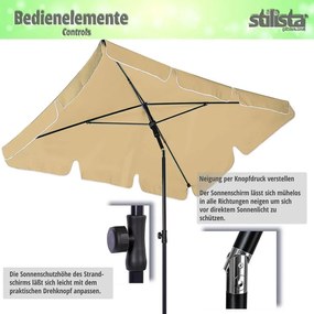 STILISTA Umbrelă de balcon pliabilă, 200 x 125 cm, maro