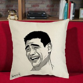 Perna Decorativa Yao Ming Meme, 40x40 cm, Ecru, Husa Detasabila, Perna Inclusa, BEKZ®