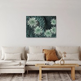 Tablou - Flori verzi (70x50 cm)