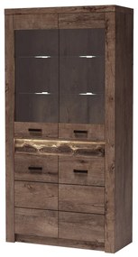 Vitrină Indie 03 (cu iluminat LED) (Arin închis). 1057758