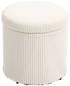 HOMCOM Pouf de depozitare 32 L, pouf pentru salon din catifea călită cu capac greutate maximă 120 kg, pentru hol, cameră, salon, bej | Aosom Romania