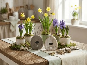 Iepure de lemn RABINA cu urechi de metal, 18,5 cm - mai multe variante