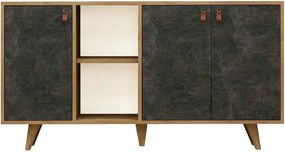 Comoda Planky,stejar/gri antracit, PAL melaminat, 140x40x86 cm