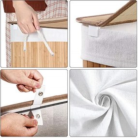 OFERTA Cos de rufe bambus cu trei compartimente LECEBY II. calitate