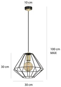 Pendul Alteo 1 Black 225/1 Emibig Lighting, Modern, E27, Polonia