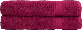 vidaXL Prosoape premium, SOLUND 2 buc roșu bordo 100x200cm 600gsm