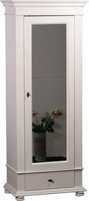 Dulap lemn masiv alb cu Oglindă Ariana, 80 × 46 × 200 cm