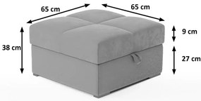 Taburet crem ZENOVA cu spatiu de depozitare 65x65 cm