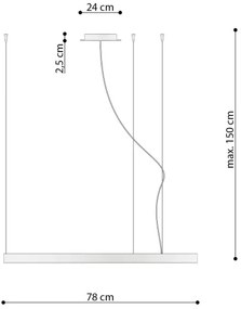 Lustră LED pe cablu RIO LED/50W/230V CRI90 3000K d. 78 cm auriu Thoro TH.174