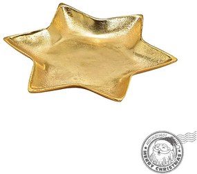 Platou metalic auriu stea 26 cm