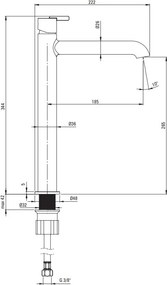 SILIA Baterie pentru lavoar înaltă BQS_N20K Finisaj: negru