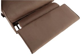 Fotoliu relaxant, cu funcţie electrică de vibraţie, textil maro, SUAREZ