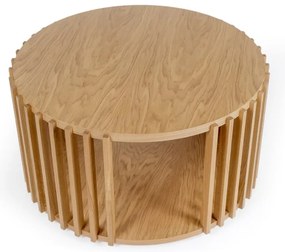 Măsuță auxiliară din lemn de stejar Woodman Drum, ø 83 cm