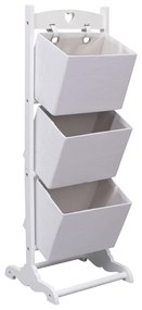 Suport cosuri depozitare 3 niveluri alb 35x35x102 cm lemn 1, Alb, 3