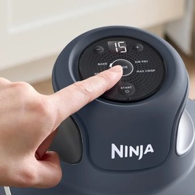 Resigilat: Friteuza cu aer cald portabila 4in1 Ninja CRISPi FN101EUGY, 1700 W, 3,8 l, 6 portii, 2 recipiente din sticla, 4 programe, Fara PFAS si BPA, Albastru inchis