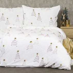 Lenjerie de pat din microflanel 4Home Christmas tree, 140 x 220 cm, 70 x 90 cm