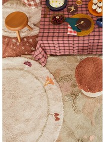 Covor pentru copii bej lavabil/țesut manual din bumbac ø140 cm Chanterelle – Lorena Canals