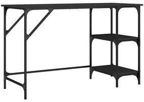 845321 vidaXL Birou, negru, 120x50x75 cm, metal și lemn prelucrat