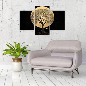 Tablou – Arbore în lună plină aurie I. (90x60 cm)