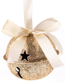 Decorațiune suspendată Clopoțel șampanie, 6 x 6 cm