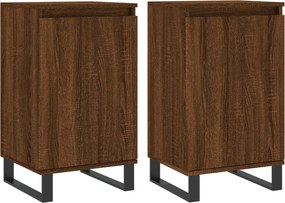vidaXL Dulapuri, 2 buc., stejar maro, 40x35x70 cm, lemn prelucrat