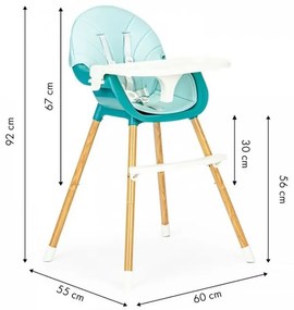 Scaun de masa 2 in 1 Ecotoys HA-004 – Albastru