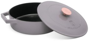 Cratiță din fontă emailata cu capac 26 cm, 2.57 L Berlinger Haus Taupe Collection BH 6527, pentru gătit lent, compatibilă cuptor/plite