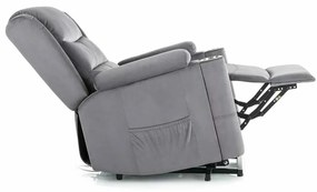 Scaun reclinabil Pontils Velvet, gri