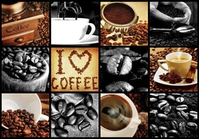 Fototapet - I love coffee - colaj (152,5x104 cm)