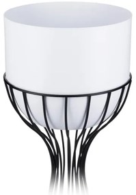 Ghiveci metalic de flori LOFT 46x20 cm negru/alb