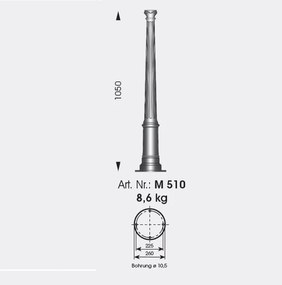 Stalp iluminat exterior din fier forjat, inaltime 151cm, AL 6837