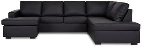 Colțar Scandinavian Choice C118Negru, 285x199x80cm, Picioare: Lemn